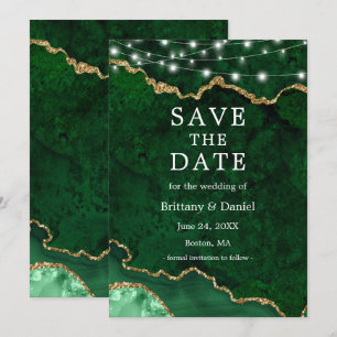Reserve A Data Luzes de Geodo de Ágata Mármore Verde Dourado Aqua