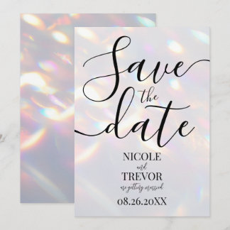 Reserve A Data Luzes Iridescentes Personalizadas Casamento