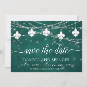 Reserve A Data Luzes Verdes de Fleur de Lis   Casamento com Tema 
