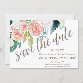 Reserve A Data Madeira Floral Rustic Watercolor Salvar a Data