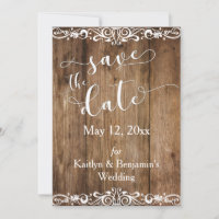 Madeira marrom russa com rolagem Salvar Data