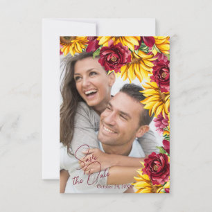 Reserve A Data Magenta e Ouro Yell Weding the Date Card
