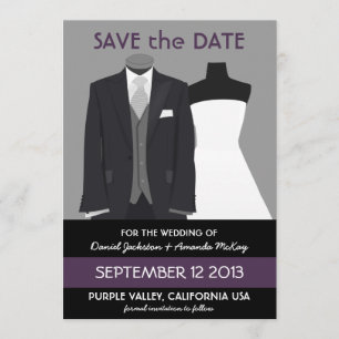 Reserve A Data Mannequin Bonito Salve a Data Casamento Roxo