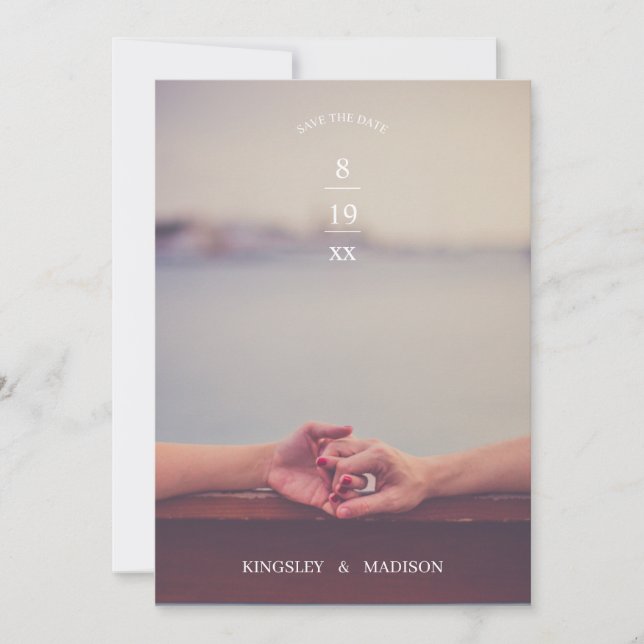 Reserve A Data Mantendo as mãos do casamento moderno salvar a dat (Frente)