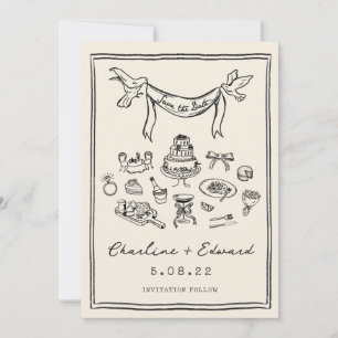 Reserve A Data Manuscrito à mão com funk Guarde a data