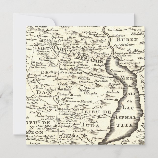 Reserve A Data Mapa Antiquado do bar Mitzvah, Tribos de Israel (Frente)