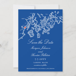 Reserve A Data Mapa de Camden Maine Elegante Casamento Marinho