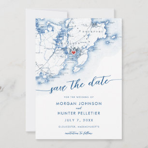 Reserve A Data Mapa de Massachusetts de Gloucester Moderno Mínimo