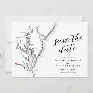 Reserve A Data Mapa Moderno de Casamento Richmond Virgínia