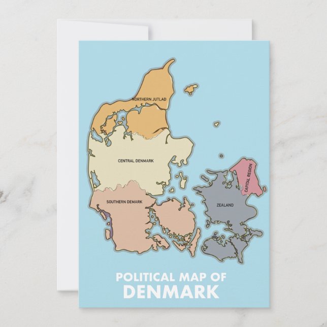 Reserve A Data Mapa político do cartaz da Dinamarca (Frente)