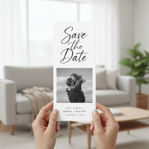 Reserve A Data Marcador de Livro de Casamento com Foto e Letra El
