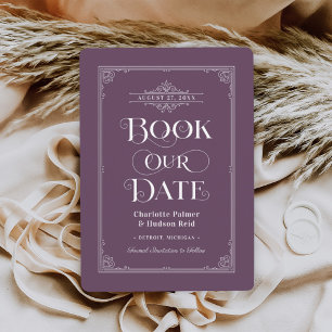 Reserve A Data Marcar Nosso Casamento De Cobrir Do Livro De Vinta