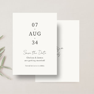 Reserve A Data Marfim   Chic Minimalista Salve o Dia do Casamento
