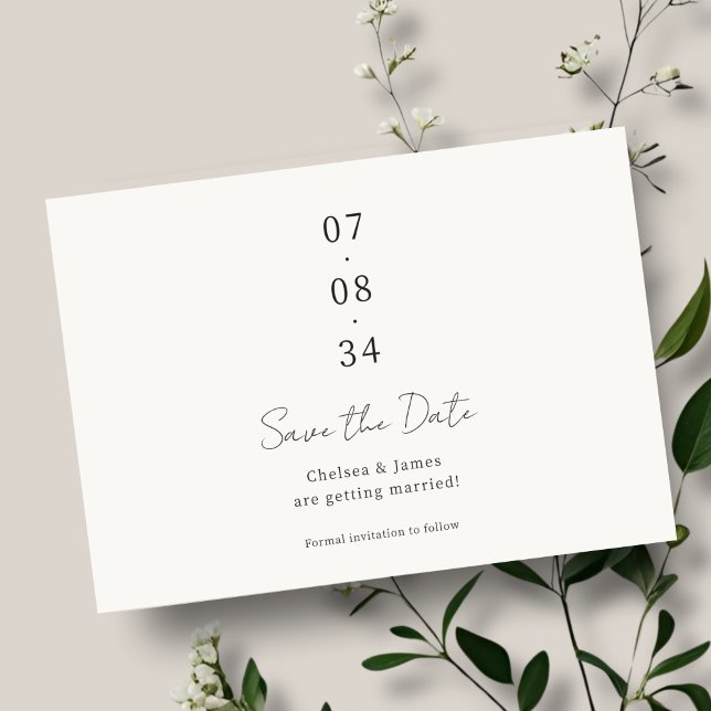 Reserve A Data Marfim | Chic Wedding Salve o Cartão-Postal de Dat (Criador carregado)