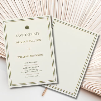 Reserve A Data Marfim e Ouro Save the Date Casamento Palmeira