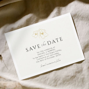 Reserve A Data Marfim   Floral Floral Moderno Dourado Salve A Pla