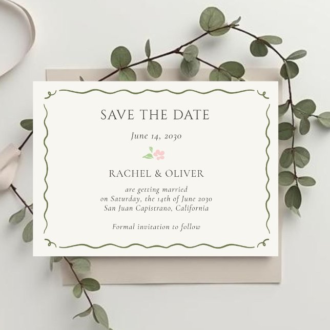 Reserve A Data Marfim | Petit Floral Casamento Salve A Data (Criador carregado)