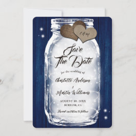 Reserve A Data Marinho Azul Mason Jar String Luz Casamento De Mad