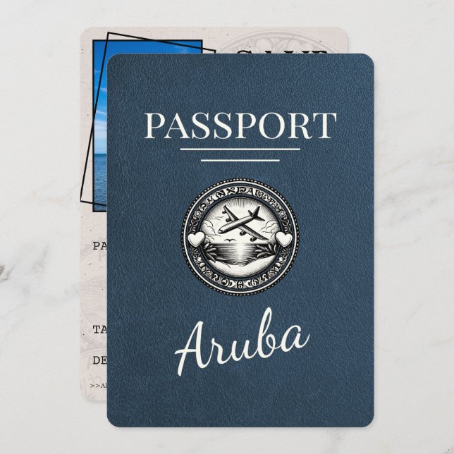 Reserve A Data Marinho Blue Aruba Passport Salvar Data (Frente/Verso)