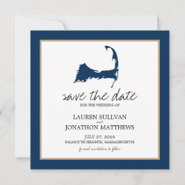 Reserve A Data Marinho Blue Cape Cod Map Casamento Salvar a Data