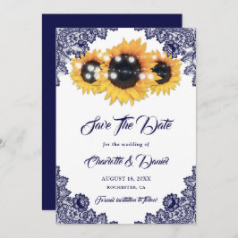 Reserve A Data Marinho Blue Russo Chic Lace Girassol