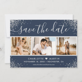 Reserve A Data Marinho Blue Silver Glitter Confetti Foto 4
