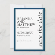 Marinho Clássico Simples Casamento Azul Salvar a D