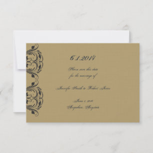 Reserve A Data Marinho e Mascarada Dourado Guardar a Data