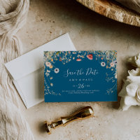 Marinho Feliz Boho Wildflower Casamento Horizontal