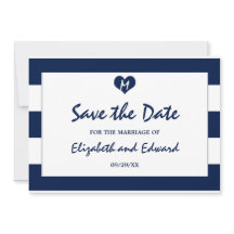 Marinho moderno e casamento branco salvem a data