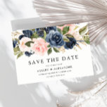 Reserve A Data Marinho Moderno Elegante e Casamento de Todas as E<br><div class="desc">Elegante Marinho Moderno e Blush All Seasons Casamento Salve a data Veja nossa loja para o convite correspondente,  RSVP e muito mais</div>