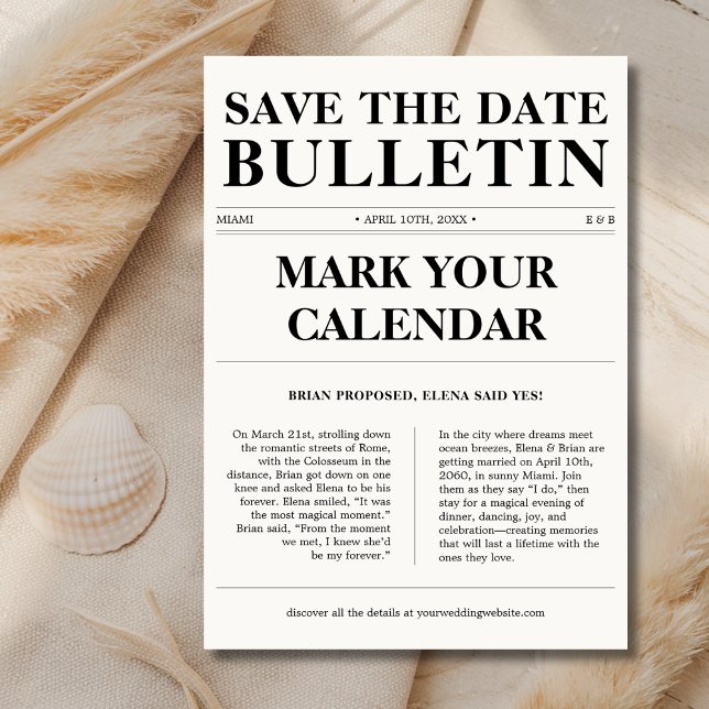 Reserve A Data Mark Calendar Classic Bulletin Newspaper Casamento (Criador carregado)