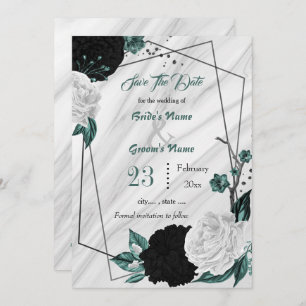 Reserve A Data mármore geométrico preto branco-branco-floral prat