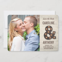 Marquee Ampersand Photo Save The Date Card