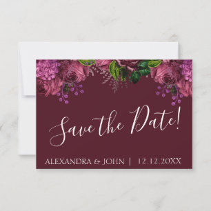 Reserve A Data Marsala floral Wedding Borgonha salvar a data