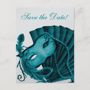 Reserve A Data Mascarada em Teal Salvar a Data