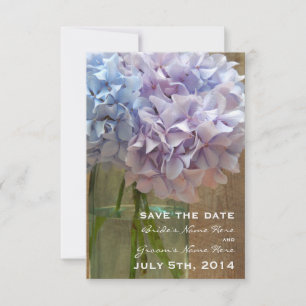 Reserve A Data Mason Jar Blue & Purple Hydrangeas Salvar a Data