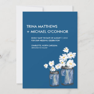 Reserve A Data Mason Jar & White Daisies Salvar a Data