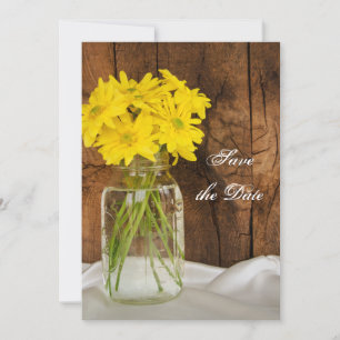 Reserve A Data Mason Jar Yellow Daisies Sweet 16 Salvar a Data
