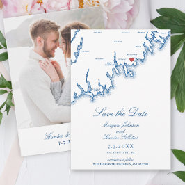 Reserve A Data Mattapoisett MA Map Elegant Navy Blue Wedding