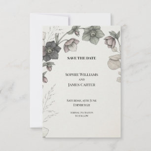 Reserve A Data Mauve Hellebore Botânico Casamento Salve a Data