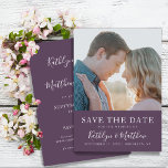 Reserve A Data Mauve Modern Typografia Simples Casamento Fotográf<br><div class="desc">Mauve Modern Typografia Minimalista Casamento Fotográfico Salva O Cartão De Convite À Data. Avise sua família, amigos e colegas que você marcou uma data para sua celebração de casamento com este casamento elegante, na moda e moderno, salve o cartão de convite. Todos os textos estão pré-organizados para que você personalize...</div>