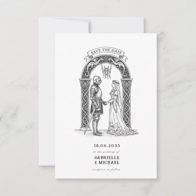 Reserve A Data Medieval Gothic Knight Bride Groom Arch  (Frente)