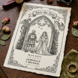 Reserve A Data Medieval Gothic Knight Bride Groom Save The Date