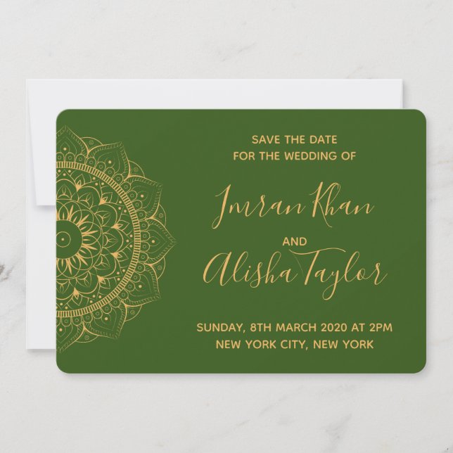 Reserve A Data Mehendi Casamento Indiano Salve a data hamsa Henna (Frente)