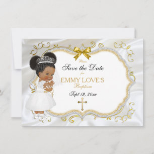 Reserve A Data Menina Batismo Salva Data Dourada Cruz Branca