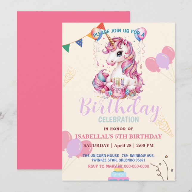 Reserve A Data Meninos de aniversário de uma princesa mágica de u (Frente/Verso)