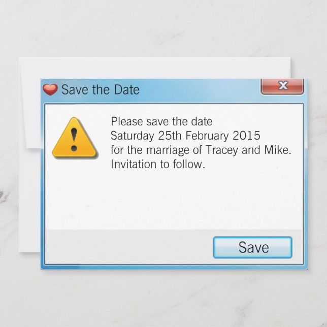 Reserve A Data Mensagem de erro de geek Salvar a data Azul de con (Frente)