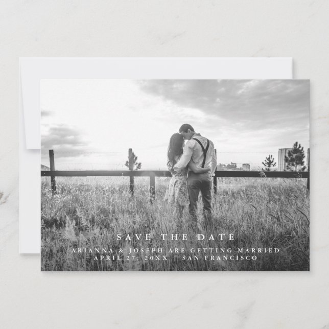 Reserve A Data Mensagem Moderna | Salve a Data da Foto (Frente)