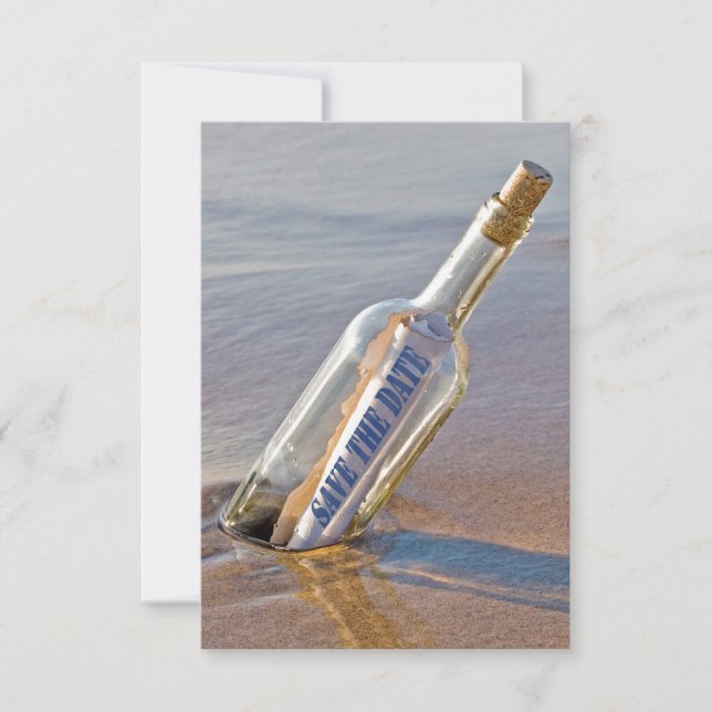 Reserve A Data mensagem "Salve a Data" em uma garrafa (Frente)